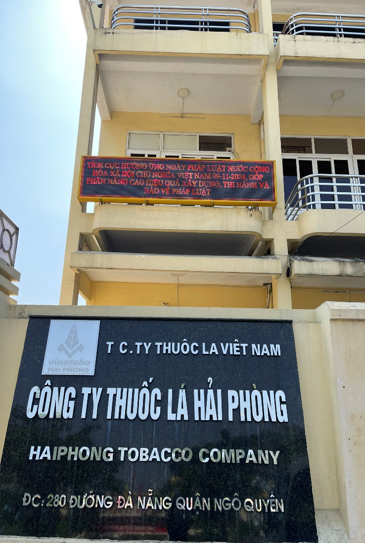 CÔNG TY TNHH THUỐC LÁ HẢI PHÒNG  HƯỞNG ỨNG NGÀY PHÁP LUẬT NƯỚC CỘNG HÒA XÃ HỘI CHỦ NGHĨA VIỆT NAM 09/11/2012 - 09/11/2024