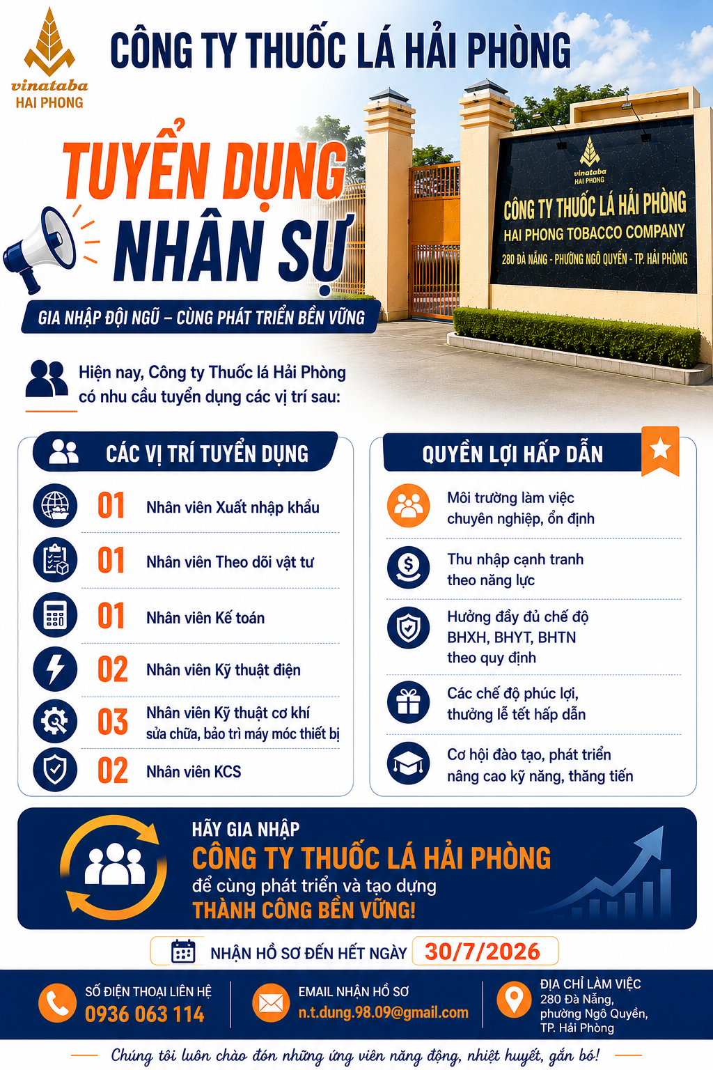 THÔNG BÁO TUYỂN DỤNG NHÂN SỰ